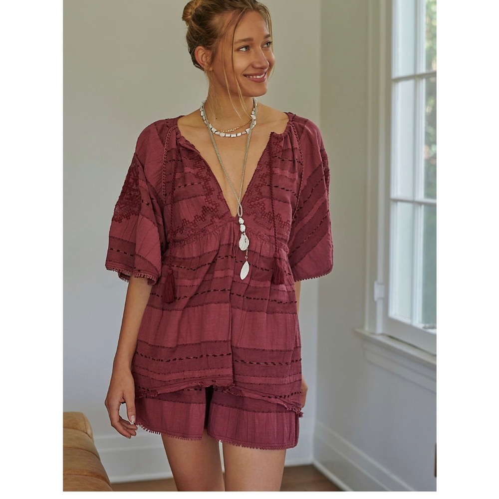 Free people Sedona short set xs (2 sets for sale, wine & white)